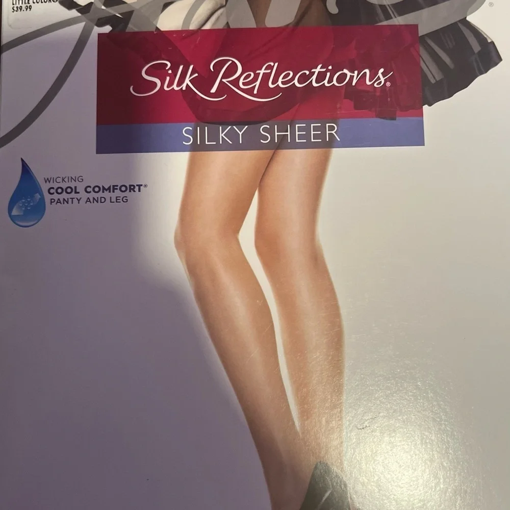 Hanes  Silk Reflections Control Top Sheer Toe Pantyhose 6pk size AB